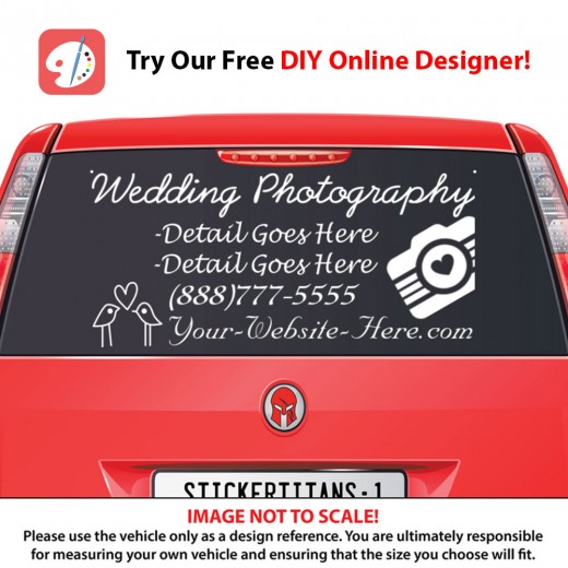 Rear Glass  Decal - Photography Business 3